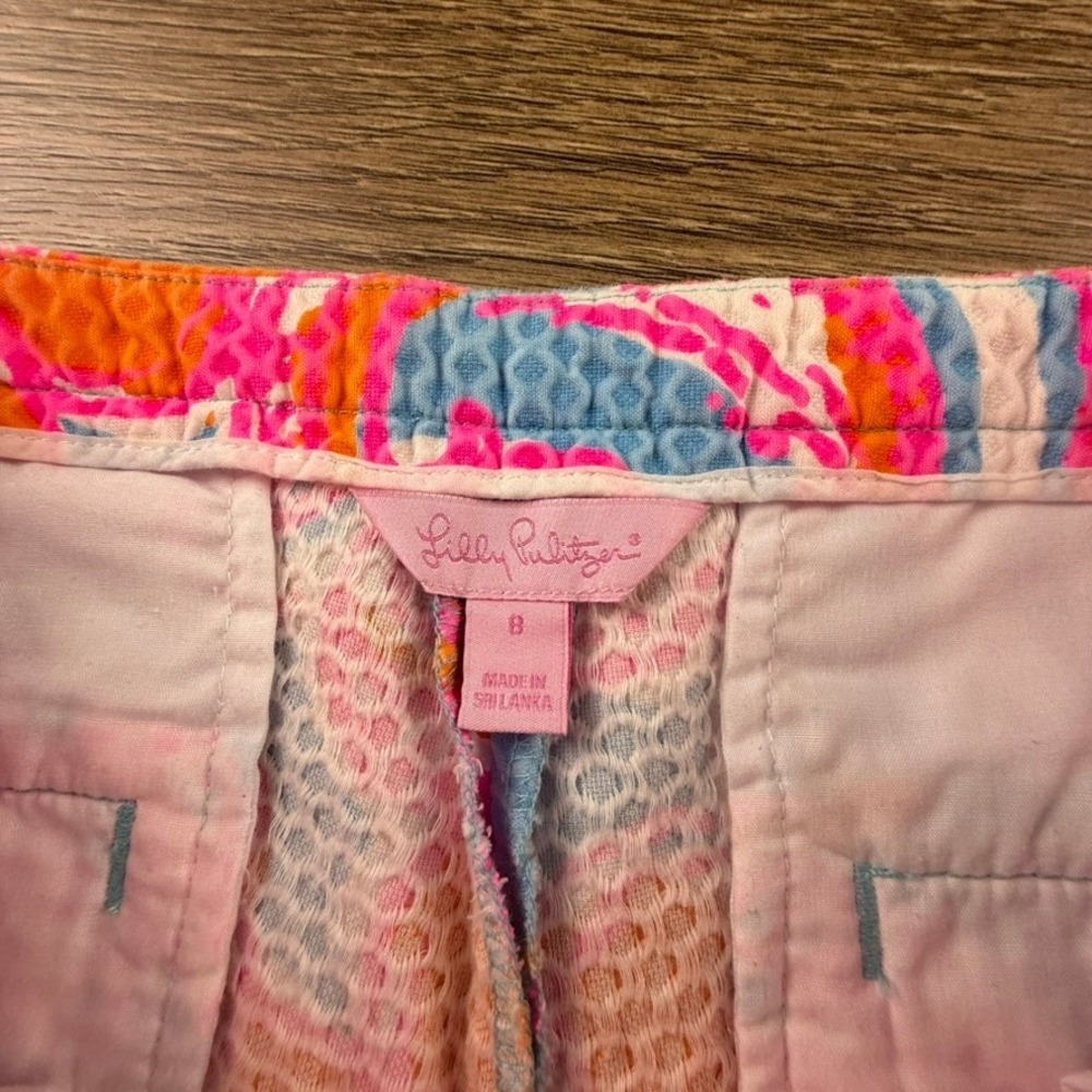 Lilly Pulitzer Adie Shorts Textured Cotton Feeling Tanked Bright Summer Preppy 8 - Picture 7 of 12